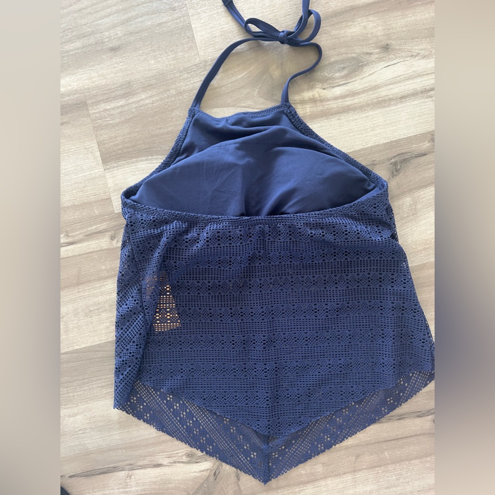 Kona Sol Navy Blue Crochet Bikini Top